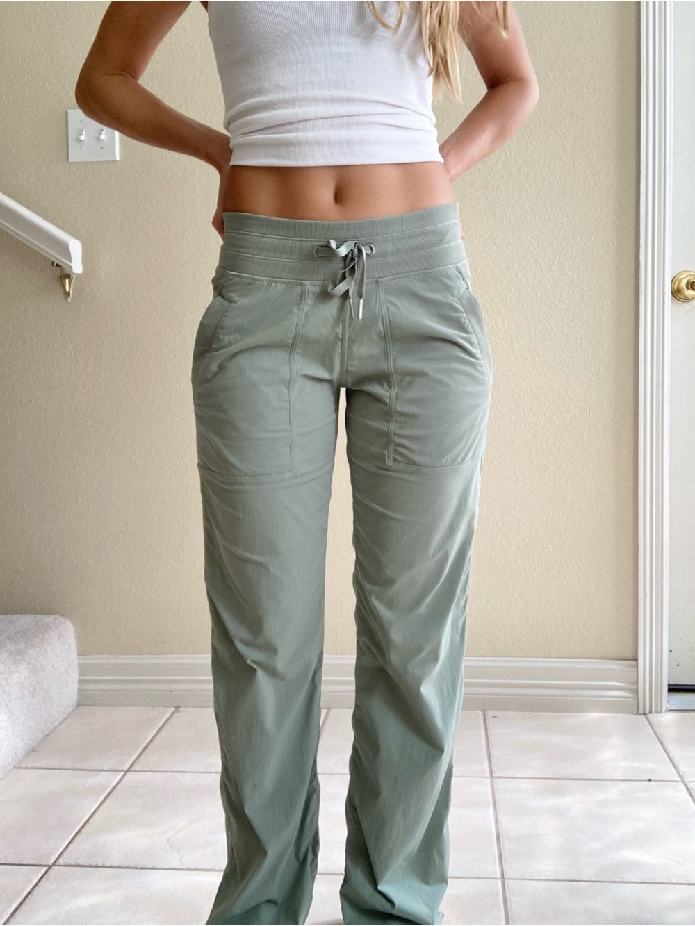 Lululemon Dance Studio Full Length straight leg pants sage green